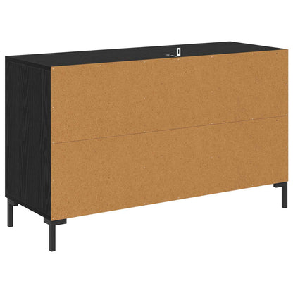 Sideboard med låda Svart Ek 100 x 36 x 60 cm Konstruerat trä