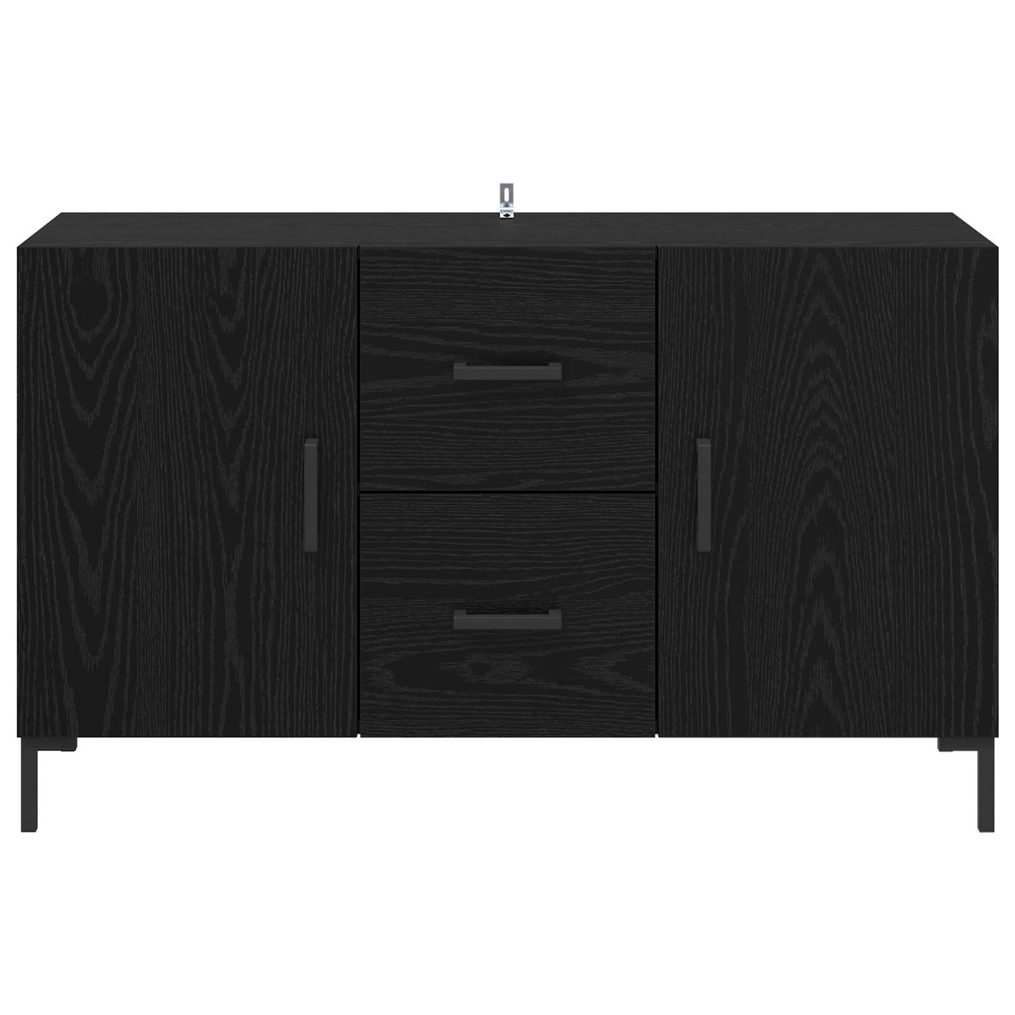 Sideboard med låda Svart Ek 100 x 36 x 60 cm Konstruerat trä