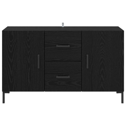 Sideboard med låda Svart Ek 100 x 36 x 60 cm Konstruerat trä