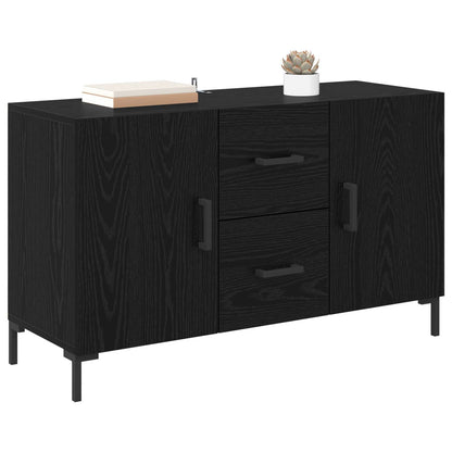 Sideboard med låda Svart Ek 100 x 36 x 60 cm Konstruerat trä