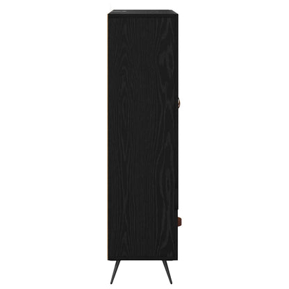Skåp Svart Ek 69,5 x 31 x 115 cm och glas