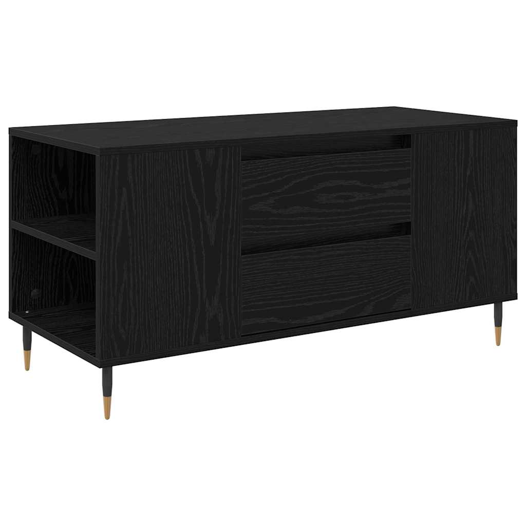 Soffbord Svart Ek med låda 102 x 44,5 x 50 cm