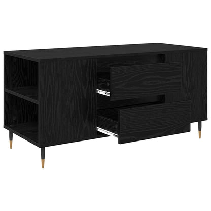 Soffbord Svart Ek med låda 102 x 44,5 x 50 cm