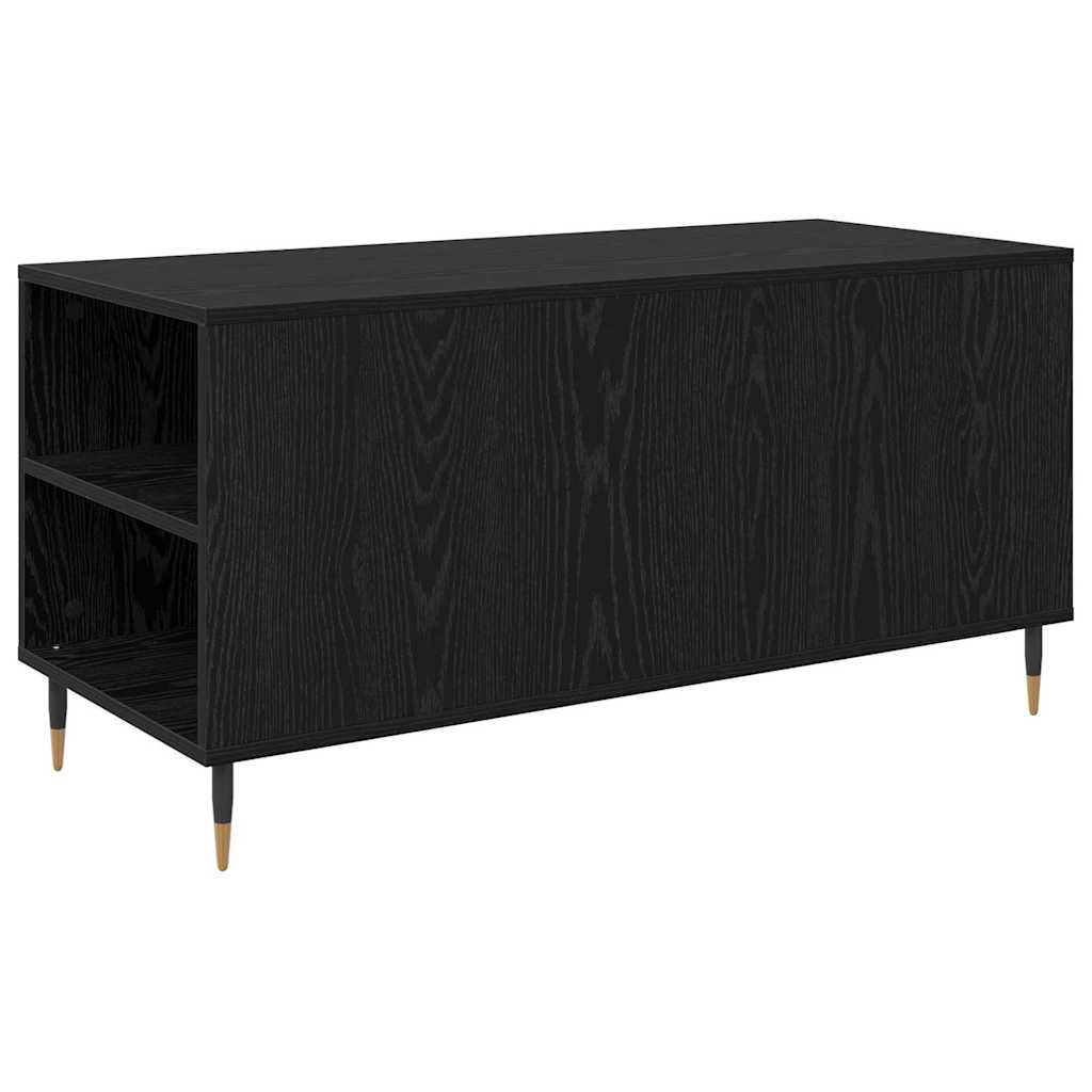 Soffbord Svart Ek med låda 102 x 44,5 x 50 cm