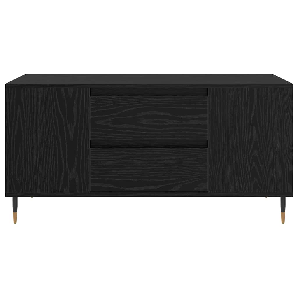Soffbord Svart Ek med låda 102 x 44,5 x 50 cm