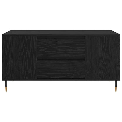 Soffbord Svart Ek med låda 102 x 44,5 x 50 cm