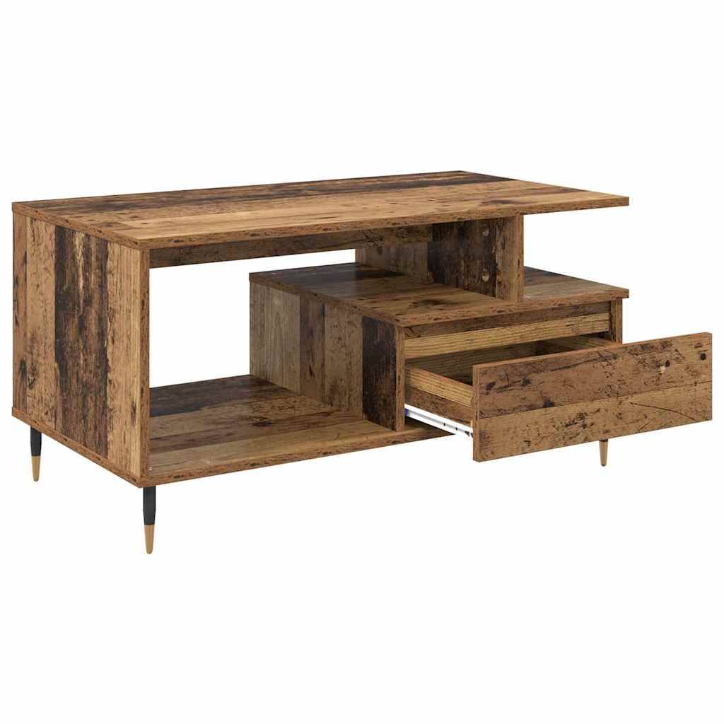 Soffbord Åldrat Trä med låda 90 x 49 x 45 cm