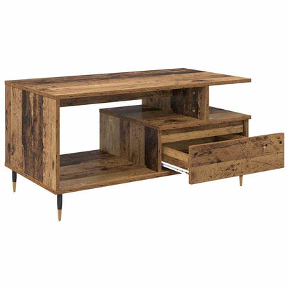 Soffbord Åldrat Trä med låda 90 x 49 x 45 cm