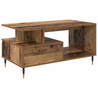 Soffbord Åldrat Trä med låda 90 x 49 x 45 cm