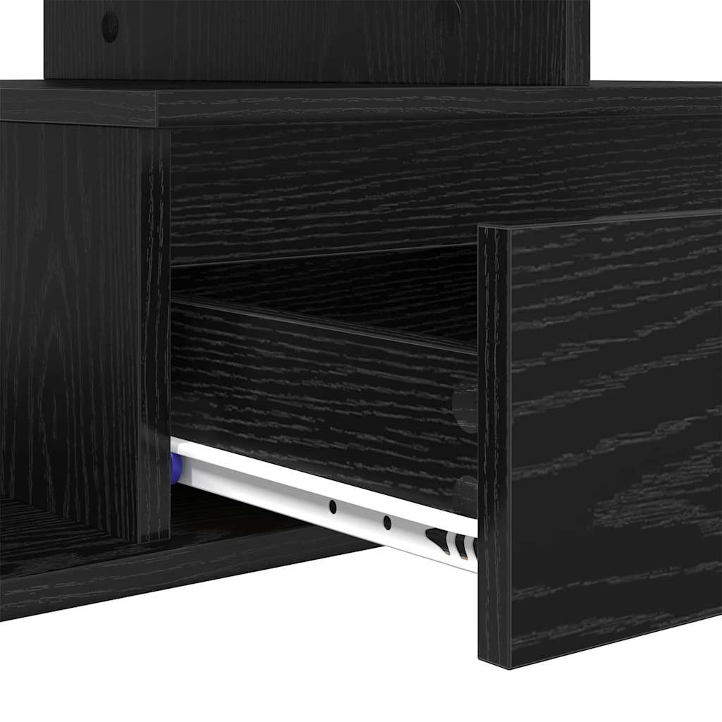 Soffbord Svart Ek med låda 90 x 49 x 45 cm