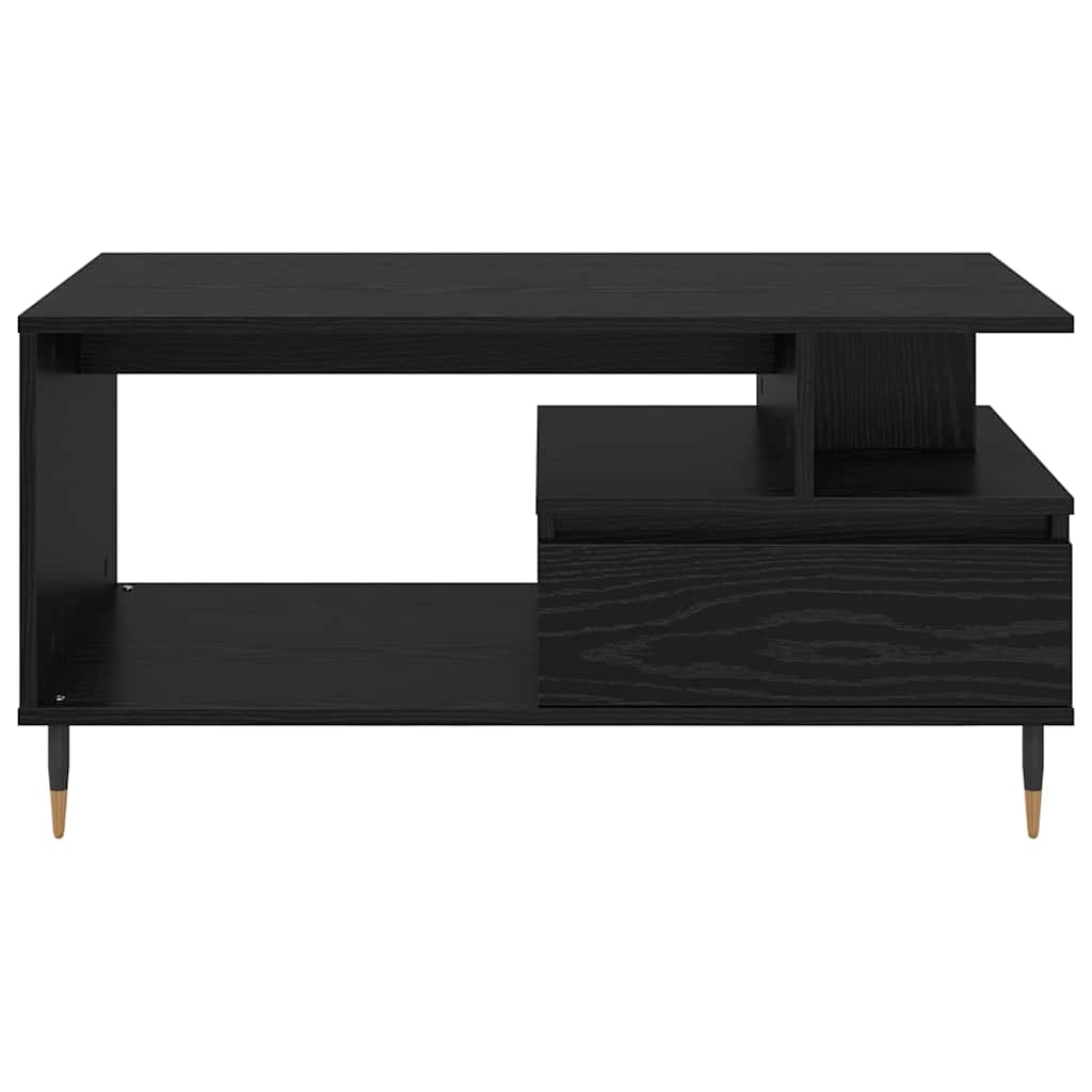 Soffbord Svart Ek med låda 90 x 49 x 45 cm