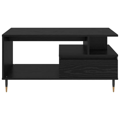 Soffbord Svart Ek med låda 90 x 49 x 45 cm