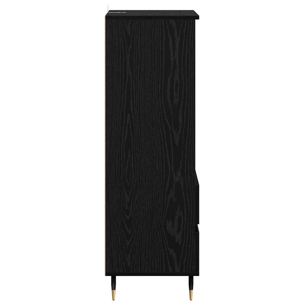 Skåp Svart Ek med låda 40 x 36 x 110 cm