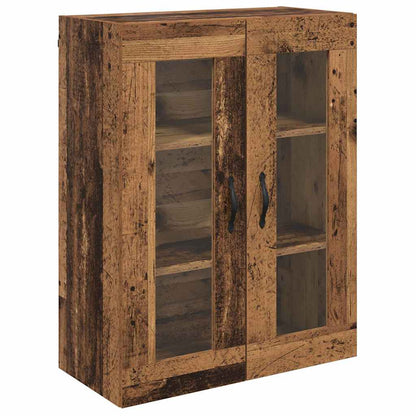 Väggskåp Åldrat Trä 69,5 x 34 x 90 cm och glas