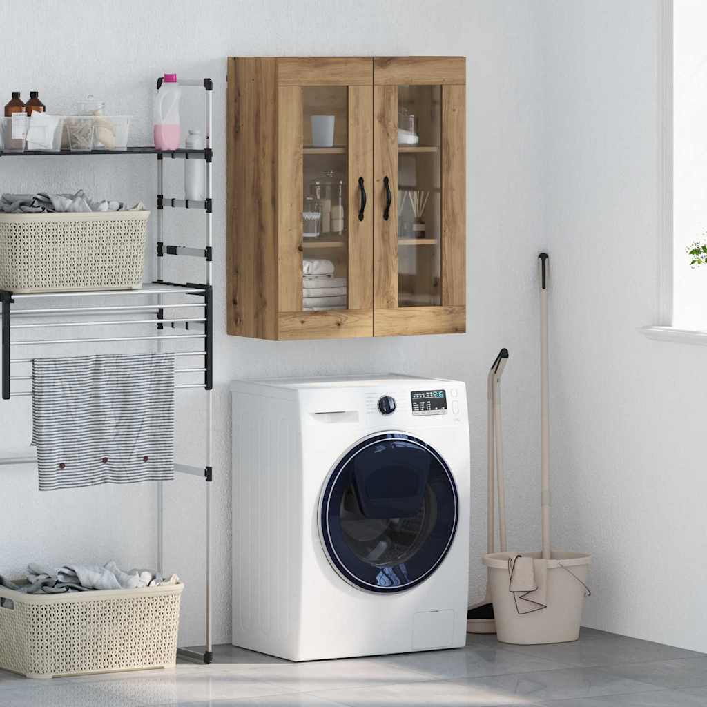 Väggskåp Artisan Ek 69,5 x 34 x 90 cm Konstruerat trä och glas