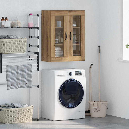 Väggskåp Artisan Ek 69,5 x 34 x 90 cm Konstruerat trä och glas