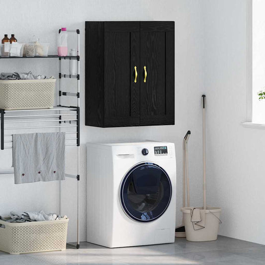 Väggskåp Svart Ek 69,5 x 34 x 90 cm Konstruerat trä