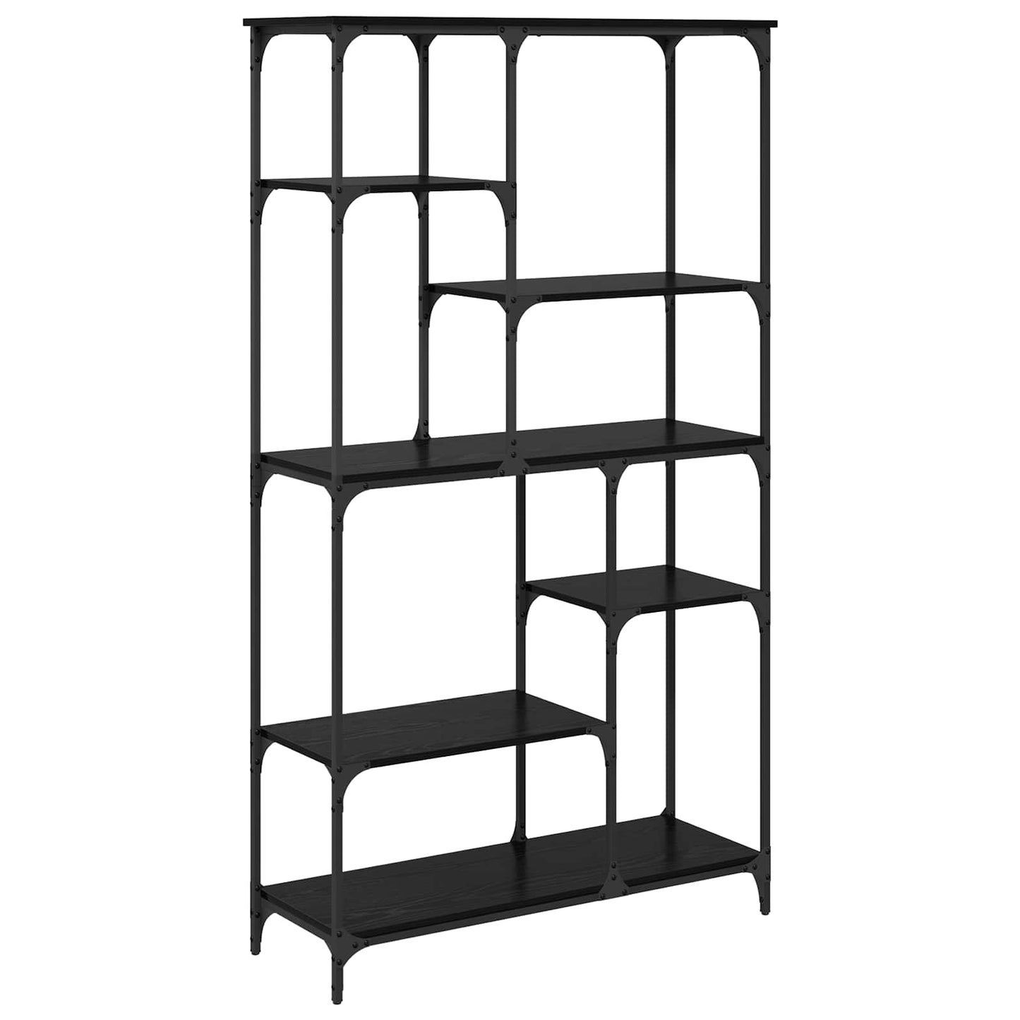Hyllsystem Svart Ek 99 x 35,5 x 176 cm Konstruerat trä