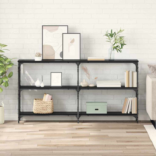 Avlastningsbord Konsollbord Svart Ek 156 x 28 x 80,5 cm