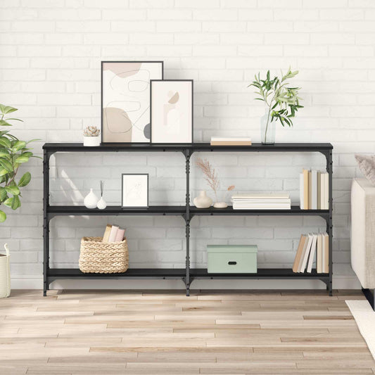 Konsolbord Svart Ek 156 x 28 x 80,5 cm Konstruerat trä