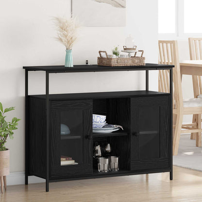 Sideboard Svart Ek 100 x 35 x 80 cm Konstruerat trä