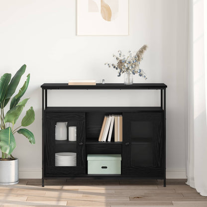 Sideboard Svart Ek 100 x 35 x 80 cm Konstruerat trä