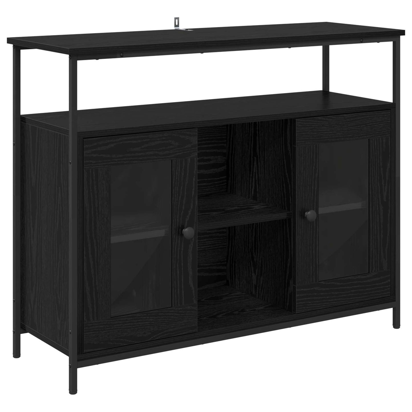 Sideboard Svart Ek 100 x 35 x 80 cm Konstruerat trä