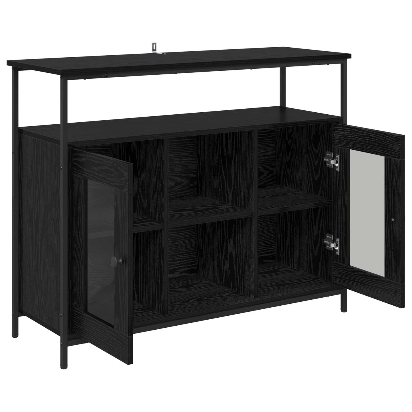 Sideboard Svart Ek 100 x 35 x 80 cm Konstruerat trä