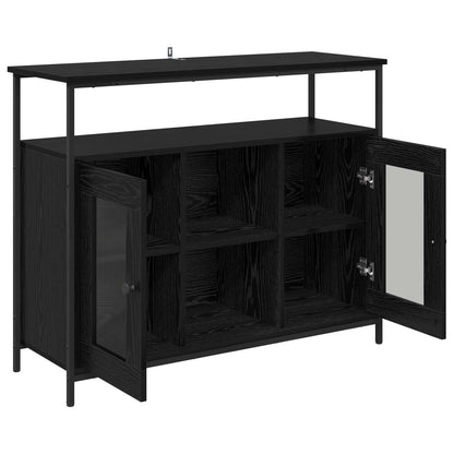 Sideboard Svart Ek 100 x 35 x 80 cm Konstruerat trä