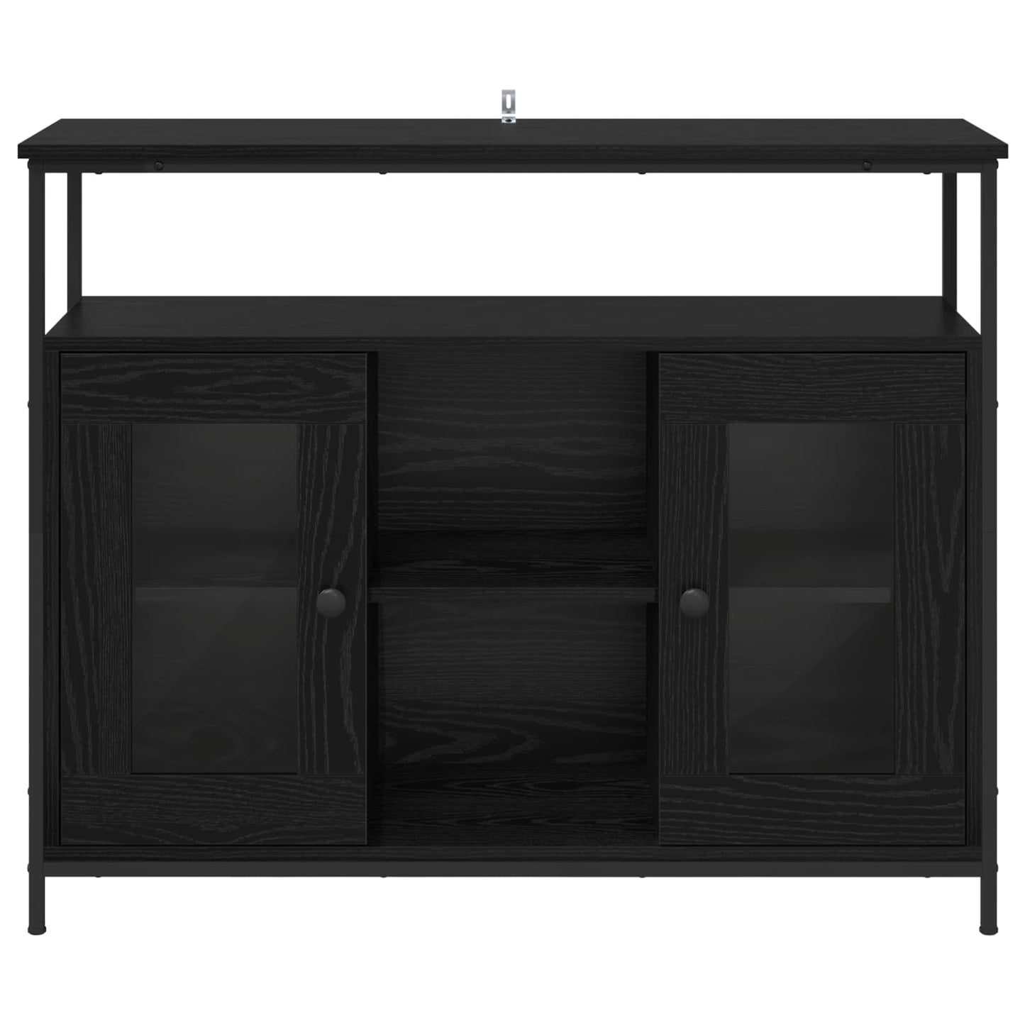 Sideboard Svart Ek 100 x 35 x 80 cm Konstruerat trä