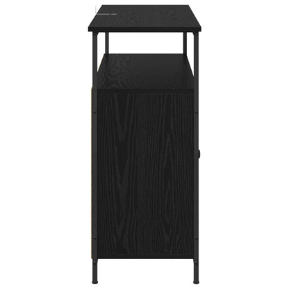 Sideboard Svart Ek 100 x 35 x 80 cm Konstruerat trä