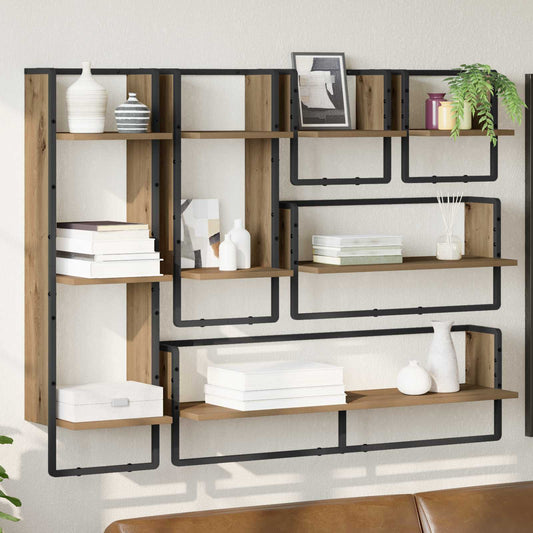 Vägghyllset 6 pcs Artisan Ek 100 x 25 x 30 cm Konstruerat trä