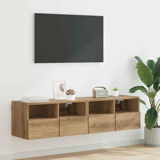 TV-väggskåp 2 pcs Artisan Ek 60 x 30 x 30 cm Konstruerat trä