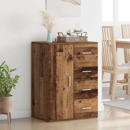 Sideboard med låda Gammalt trä 59 x 39 x 80 cm Konstruerat trä