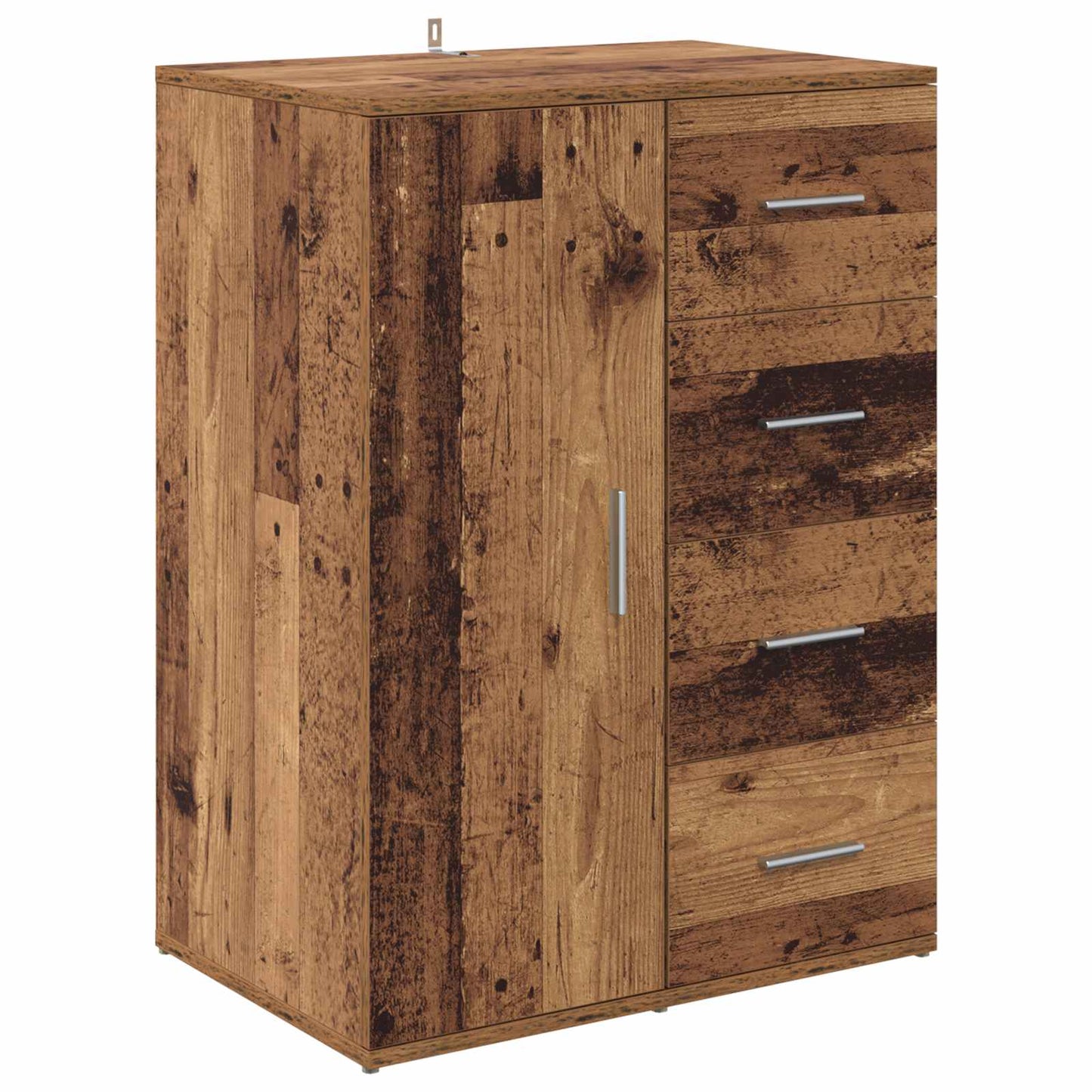 Sideboard med låda Gammalt trä 59 x 39 x 80 cm Konstruerat trä