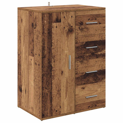 Sideboard med låda Gammalt trä 59 x 39 x 80 cm Konstruerat trä