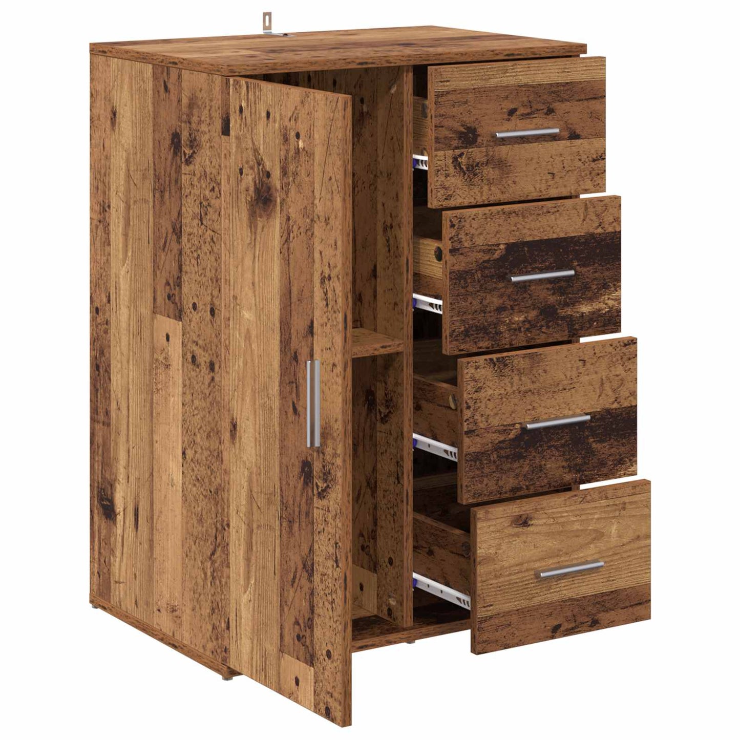 Sideboard med låda Gammalt trä 59 x 39 x 80 cm Konstruerat trä