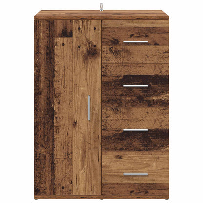 Sideboard med låda Gammalt trä 59 x 39 x 80 cm Konstruerat trä