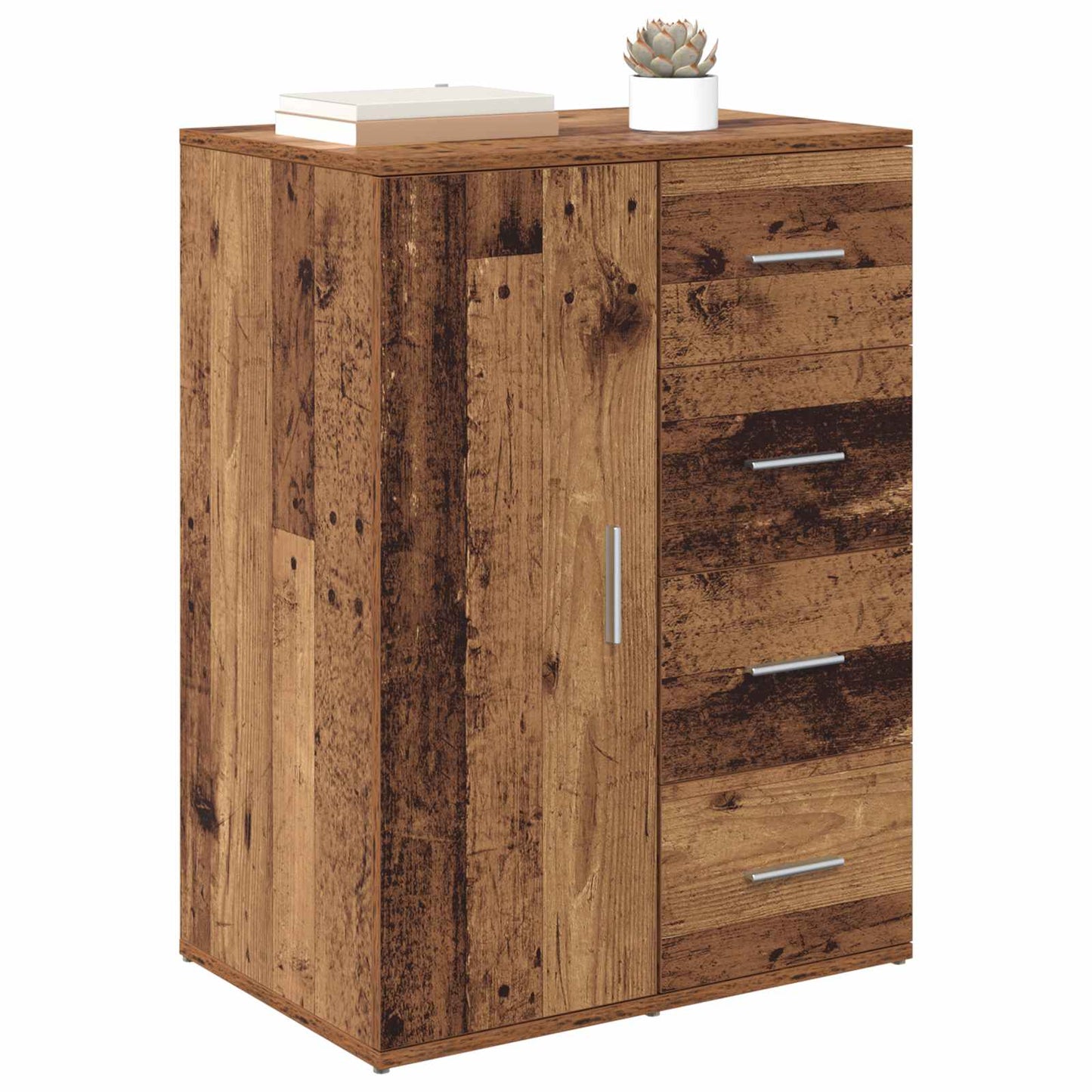 Sideboard med låda Gammalt trä 59 x 39 x 80 cm Konstruerat trä
