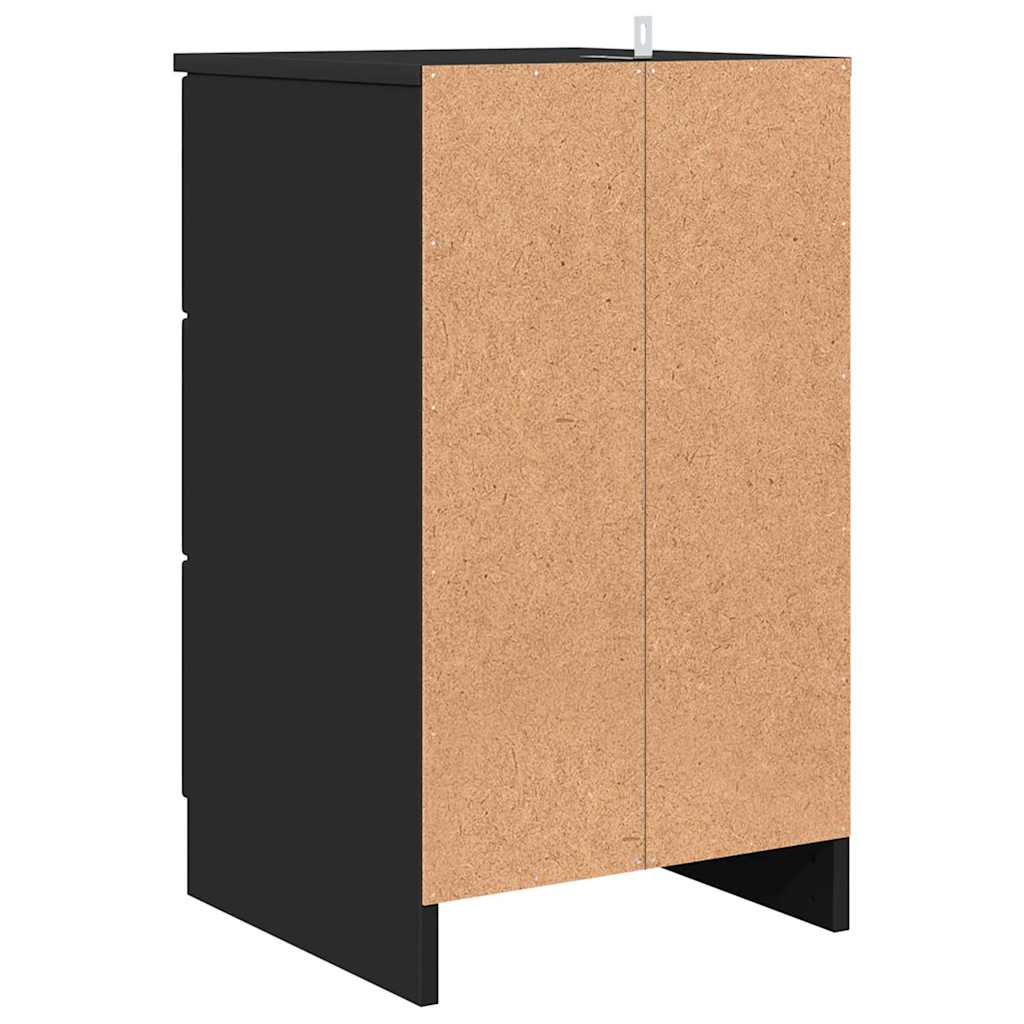 Sängbord Nattduksbord Svart med låda 38 x 38 x 66 cm