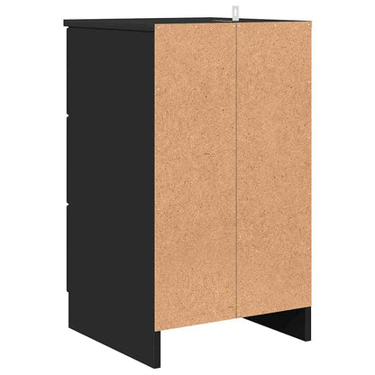 Sängbord Nattduksbord Svart med låda 38 x 38 x 66 cm