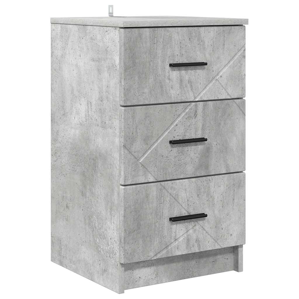 Sängbord Nattduksbord Betonggrå med låda 38 x 38 x 66 cm
