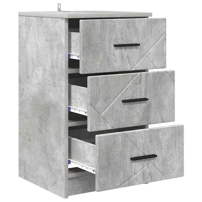 Sängbord Nattduksbord Betonggrå med låda 38 x 38 x 66 cm