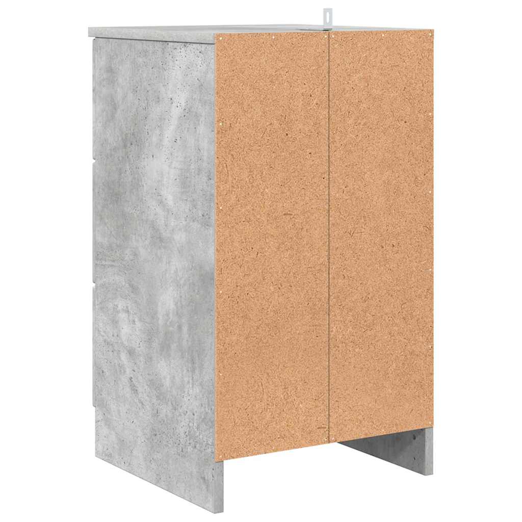 Sängbord Nattduksbord Betonggrå med låda 38 x 38 x 66 cm