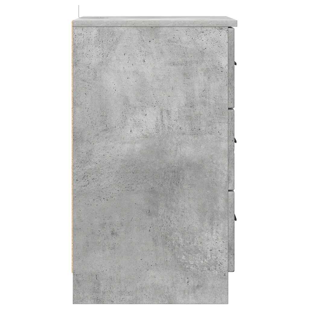 Sängbord Nattduksbord Betonggrå med låda 38 x 38 x 66 cm
