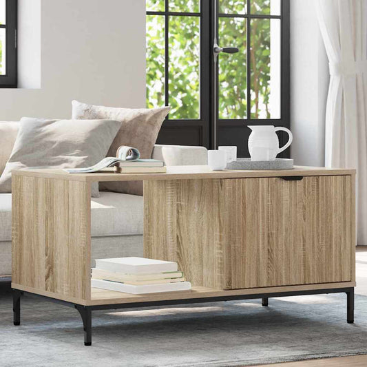 Kaffeebord med låda Sonoma-ek 90 x 49 x 46 cm Konstruerat trä