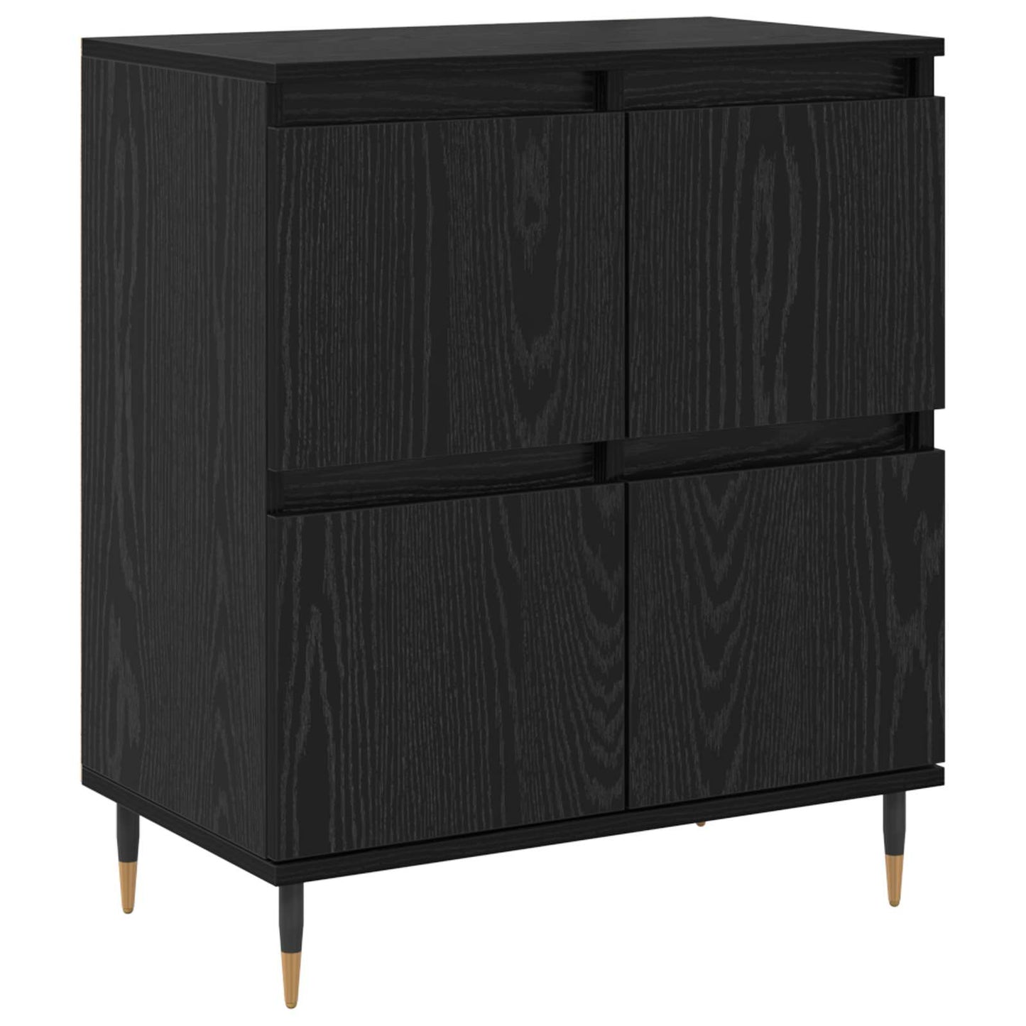 Förvaringsskåp 3 pcs Svart Ek 60 x 35 x 70 cm