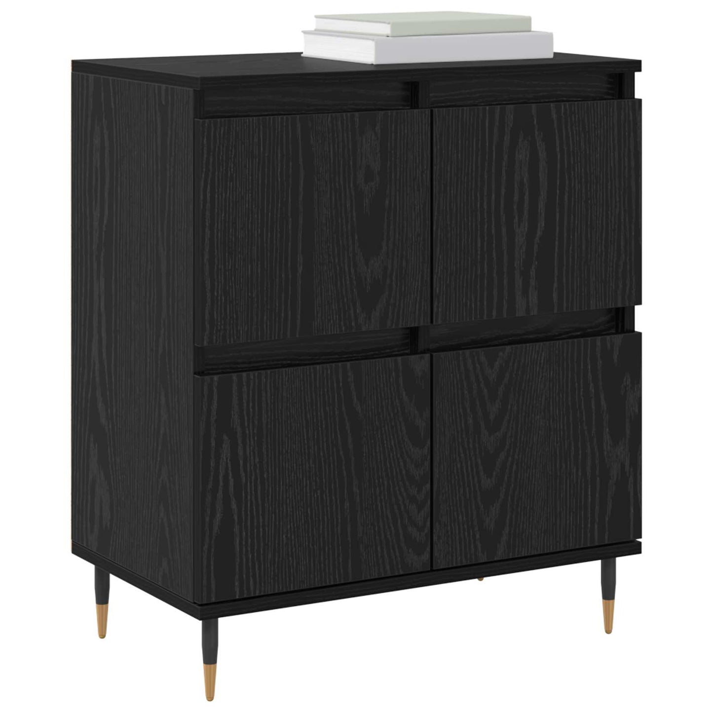 Förvaringsskåp 3 pcs Svart Ek 60 x 35 x 70 cm