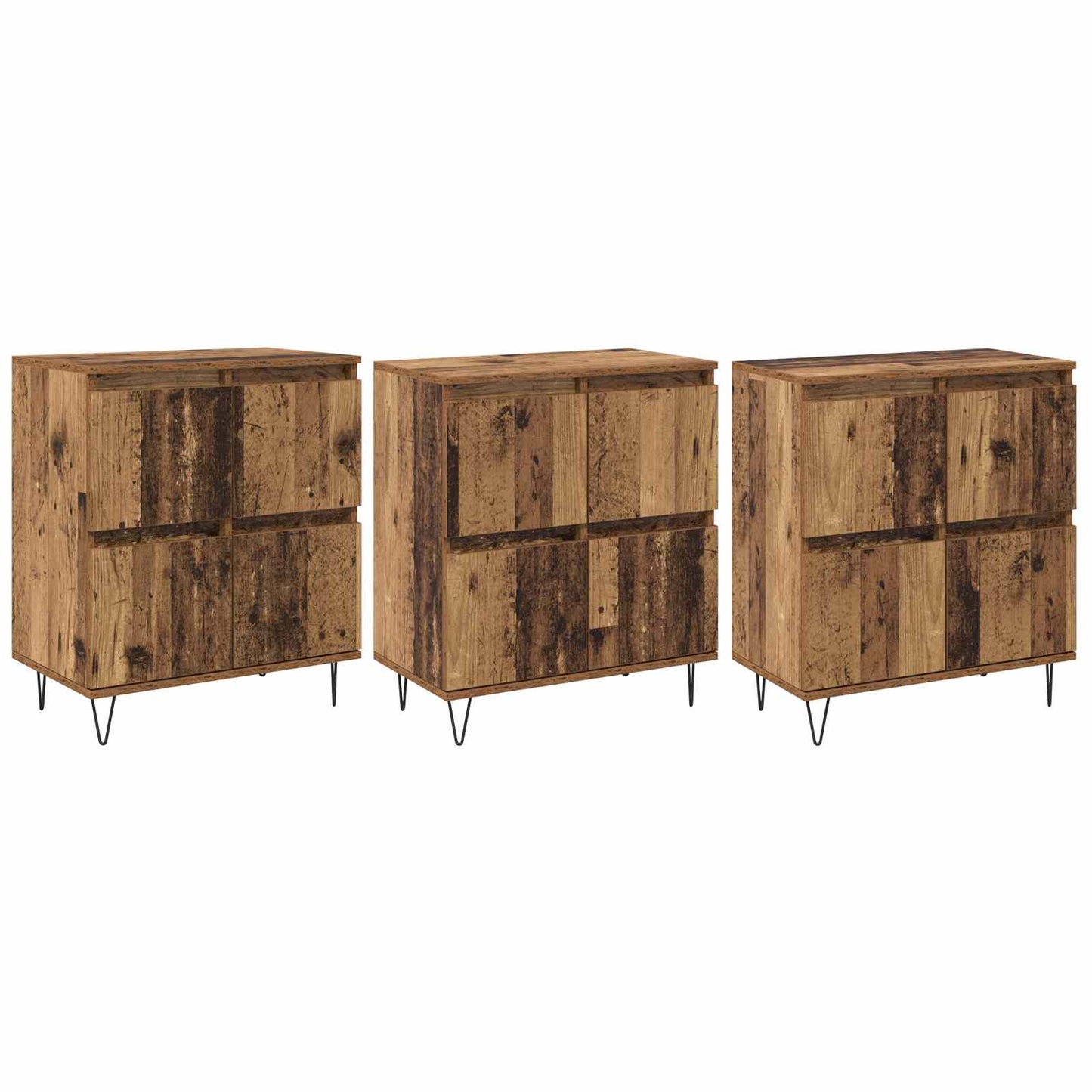 Skåp 3 pcs Gammalt trä