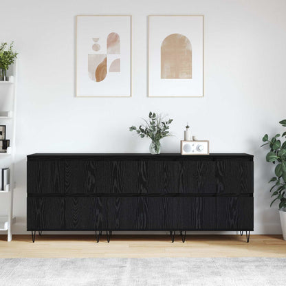 Skåp 3 pcs Svart Ek
